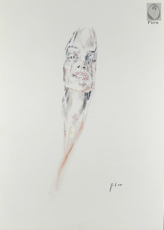 oil on paper - olio su carta di Piro